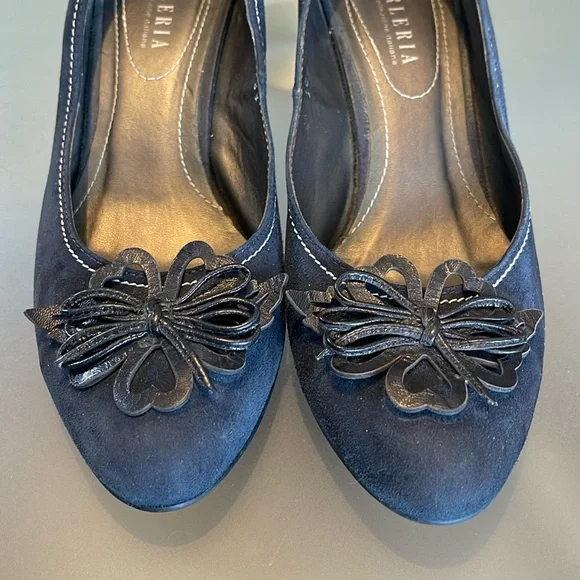 Wedge Heels in Blue Suede - sz 7.5 - Picture 4 of 11